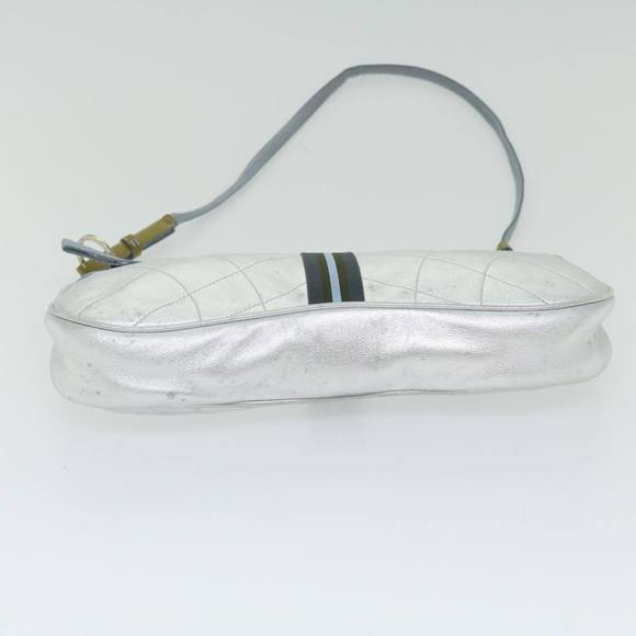 PRADA Shoulder Bag Leather Silver Auth bs12581 - Picture 5 of 16